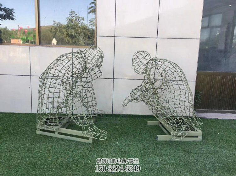 镂空下棋雕塑供需，广场雕塑，铁艺民俗人物雕塑选用