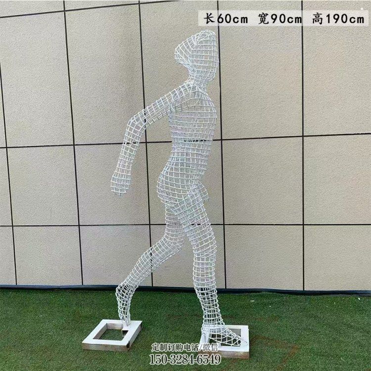 镂空体育雕塑展品，室外软装，铁艺人物雕塑订做