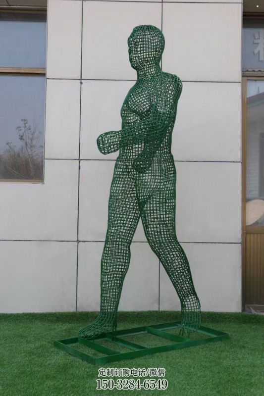 镂空体育人物雕塑优价，钢管组合，铁艺运动员雕塑厂家